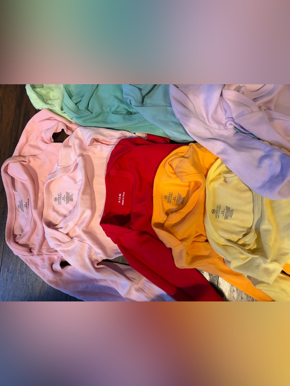 Set of 13 Rainbow Baby Bodysuit Bundle - Pastel & Bright Colors Onesies Baby - Picture 5 of 16